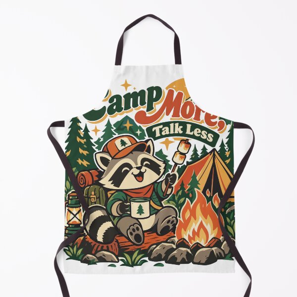 Item preview, Camp More Talk Less Raccoon Camping designed and sold by Summit Folk Studio.
