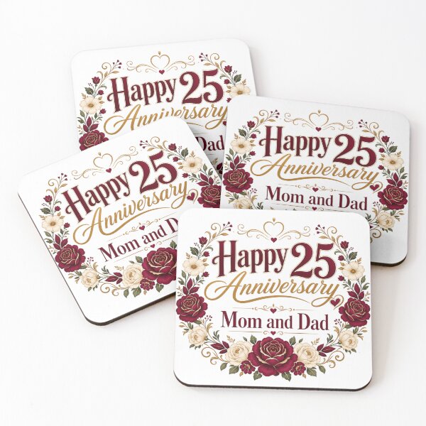 Item preview, Happy 25th Wedding Anniversary Mom and Dad designed and sold by GoodPlaceToShop.