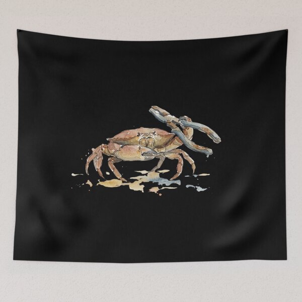 Item preview, Watercolor Crab Holding A Metal Pliers Tool Art designed and sold by bvdesignart.