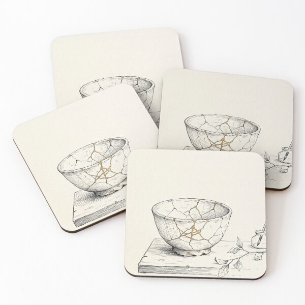 Item preview, Cracked Ceramic Bowl Study | Wabi-Sabi Minimalist Print designed and sold by Zaramodo.
