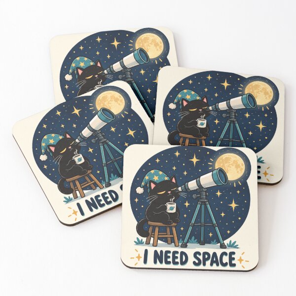 Item preview, Black Cat I Need Space Astronomy Humor designed and sold by SAS-Designer.