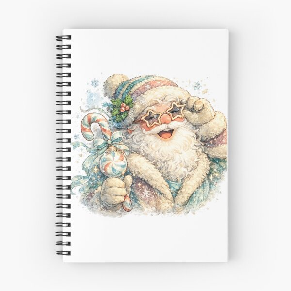 Item preview, Jolly Santa Candy Cane Christmas Watercolor Winter Holiday Art Design designed and sold by inkoutninja.