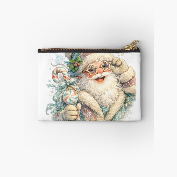 Item preview, Jolly Santa Candy Cane Christmas Watercolor Winter Holiday Art Design designed and sold by inkoutninja.