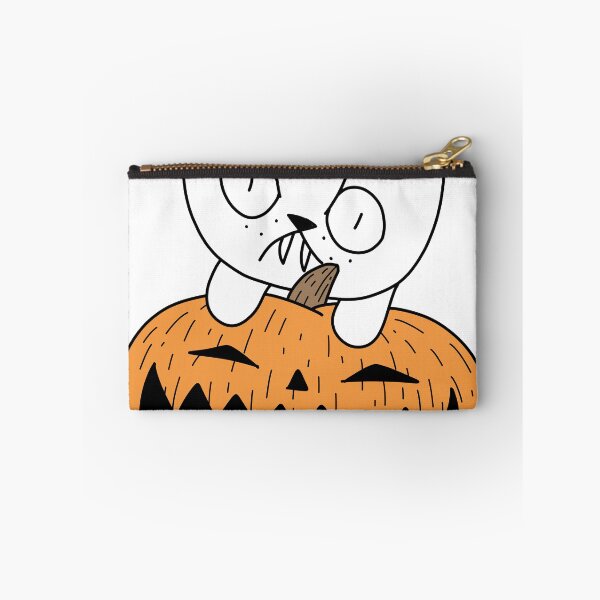 Item preview, pumpkin and mean cat - white designed and sold by motherbrainart.