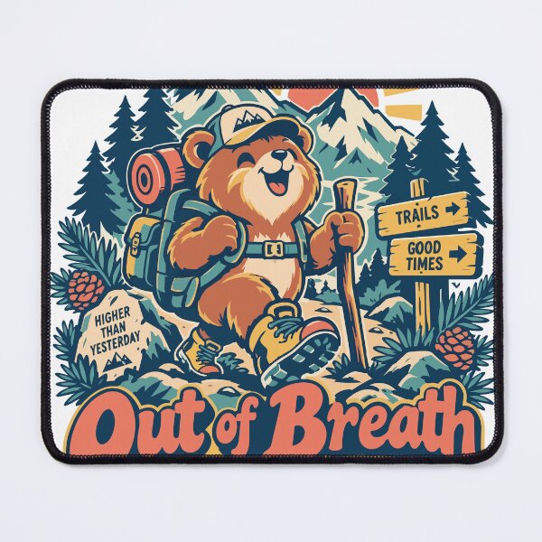 Item preview, Out of Breath Hiking Club Funny Bear designed and sold by Summit Folk Studio.