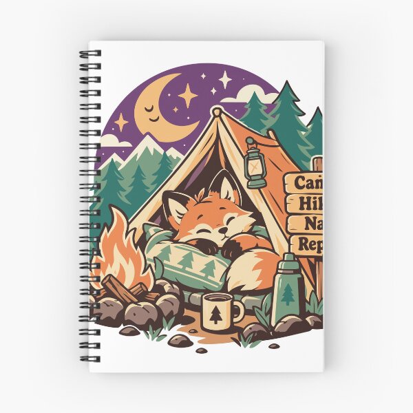 Item preview, Camp Hike Nap Repeat Sleeping Fox designed and sold by Summit Folk Studio.