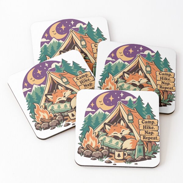 Item preview, Camp Hike Nap Repeat Sleeping Fox designed and sold by Summit Folk Studio.