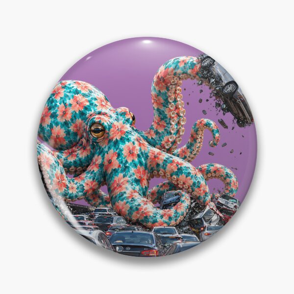 Item preview, Floral Octopus Crushing Traffic World Car Free Day designed and sold by zenjiinspired.