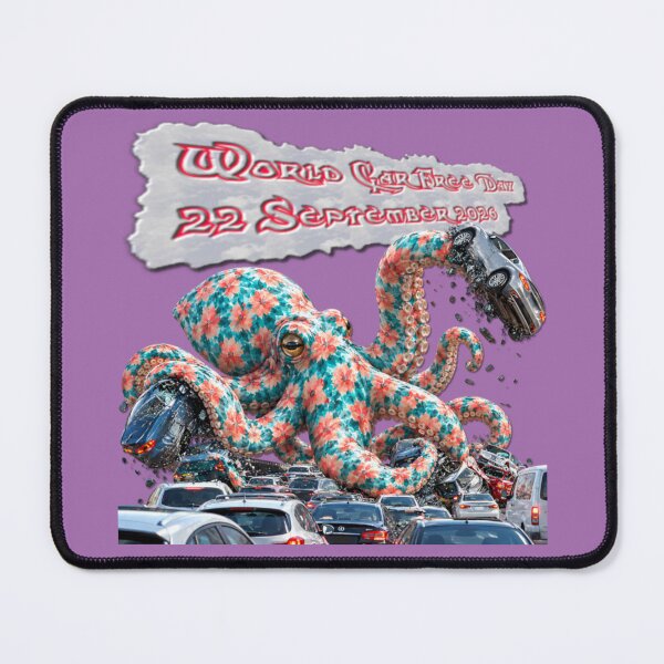 Item preview, Floral Octopus Crushing Traffic World Car Free Day designed and sold by zenjiinspired.