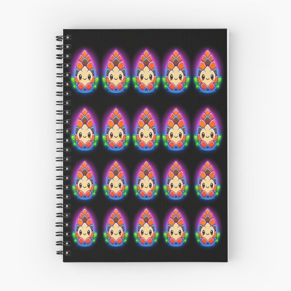Item preview, Cyber Kawaii Neon Pinecone in Ripped Gold Frame & Neon Seamless Pattern designed and sold by Breezes-of-Ida.
