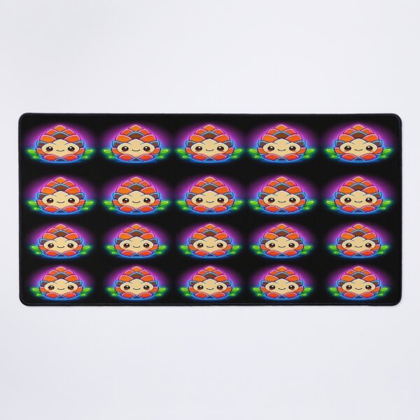 Item preview, Cyber Kawaii Neon Pinecone in Ripped Gold Frame & Neon Seamless Pattern designed and sold by Breezes-of-Ida.