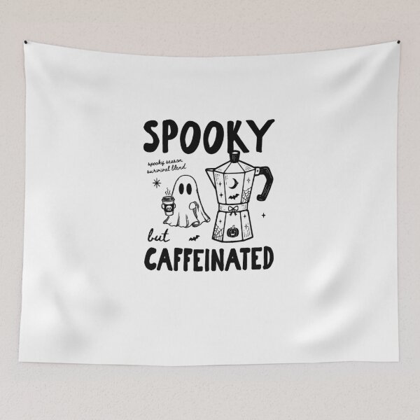 Item preview, Spooky But Caffeinated | Funny Halloween Coffee Lover Ghost Aesthetic designed and sold by inkfluenceart.