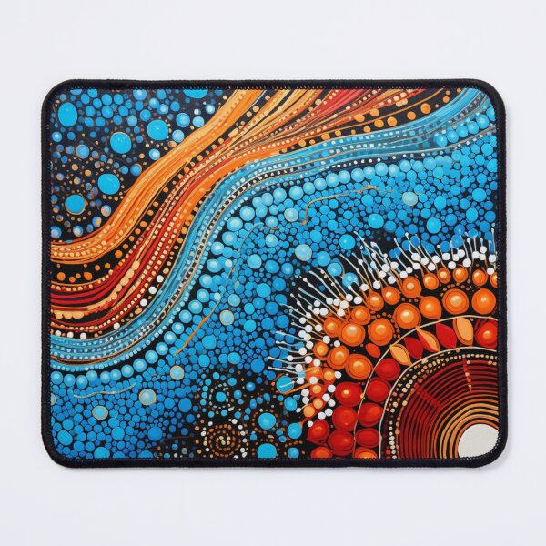 Item preview, Aboriginal Inspired Dot Art - Water River in Desert Wildflowers designed and sold by GrinGalore.