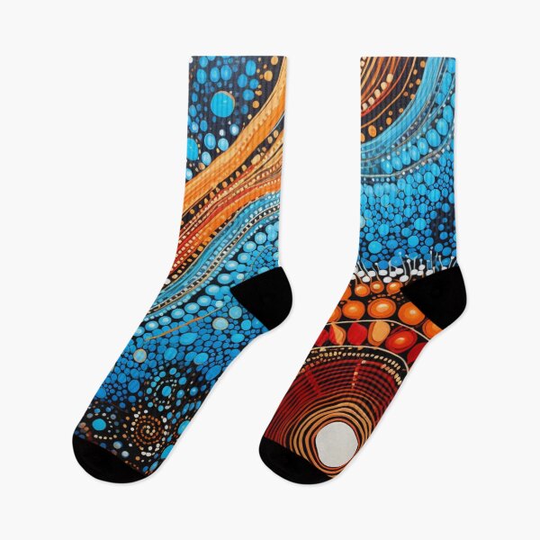 Item preview, Aboriginal Inspired Dot Art - Water River in Desert Wildflowers designed and sold by GrinGalore.