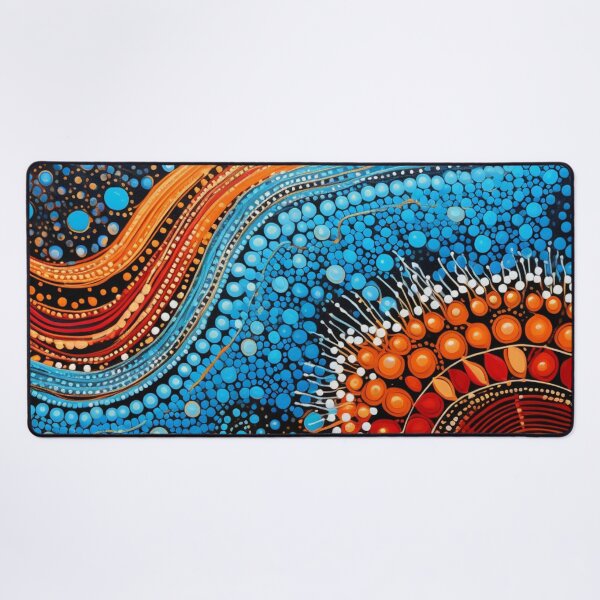 Item preview, Aboriginal Inspired Dot Art - Water River in Desert Wildflowers designed and sold by GrinGalore.