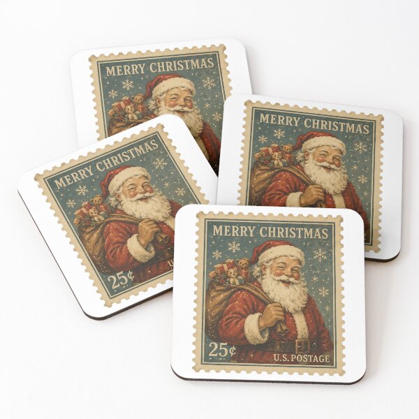 Item preview, Vintage Santa Claus Christmas Postage Stamp designed and sold by funkieedesigns.