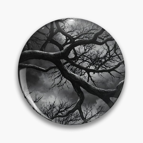 Item preview, Twisted Black Trees Under Stormy Sky – Gothic Dark Forest Fantasy Art Print designed and sold by Kaleidoscope Print.