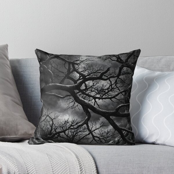 Item preview, Twisted Black Trees Under Stormy Sky – Gothic Dark Forest Fantasy Art Print designed and sold by Kaleidoscope Print.