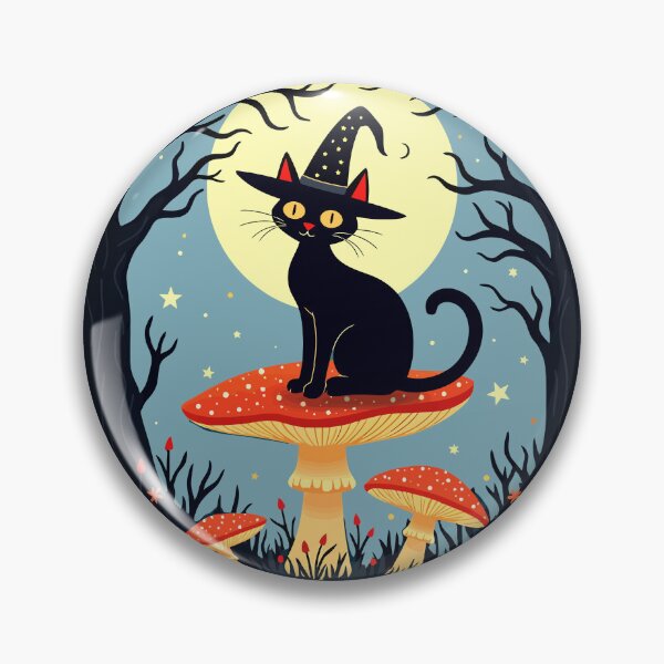 Item preview,  A Little Black Witchy Cat Sitting On A Toadstool 2 designed and sold by taiche.