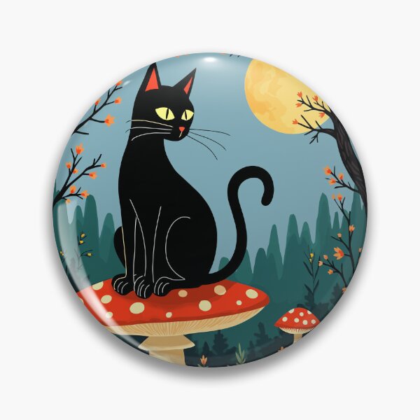 Item preview, A Familiar Black Cat And Toadstools Halloween Illustration 3 designed and sold by taiche.