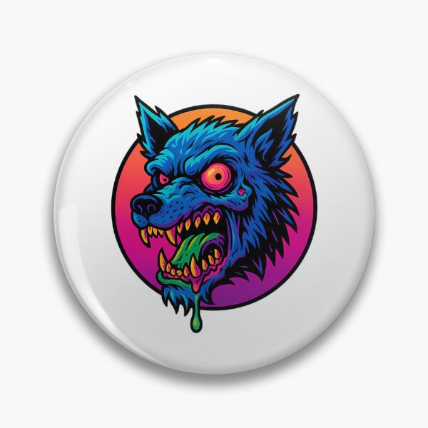 Item preview, Neon Werewolf  Creepy Retro 80S Horror Wolf Head Art designed and sold by BurdenArts.