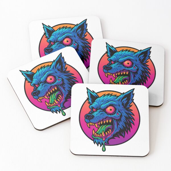 Item preview, Neon Werewolf  Creepy Retro 80S Horror Wolf Head Art designed and sold by BurdenArts.