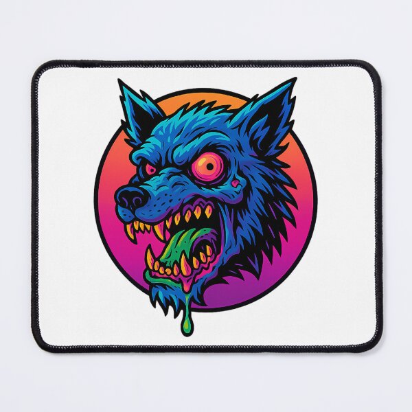 Item preview, Neon Werewolf Creepy Retro 80S Horror Wolf Head Art designed and sold by BurdenArts.