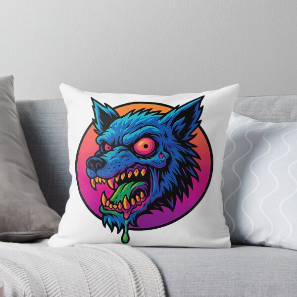 Item preview, Neon Werewolf  Creepy Retro 80S Horror Wolf Head Art designed and sold by BurdenArts.
