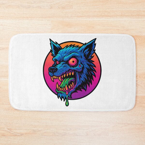Item preview, Neon Werewolf  Creepy Retro 80S Horror Wolf Head Art designed and sold by BurdenArts.