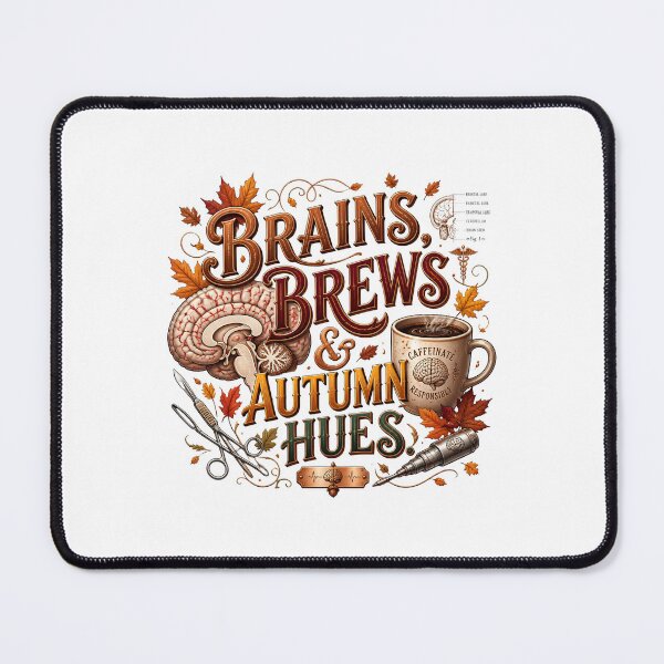 Item preview, Neurosurgeon Brains Brews and Autumn Hues – Funny Fall Neurosurgery Coffee Design designed and sold by CuteDesignables.