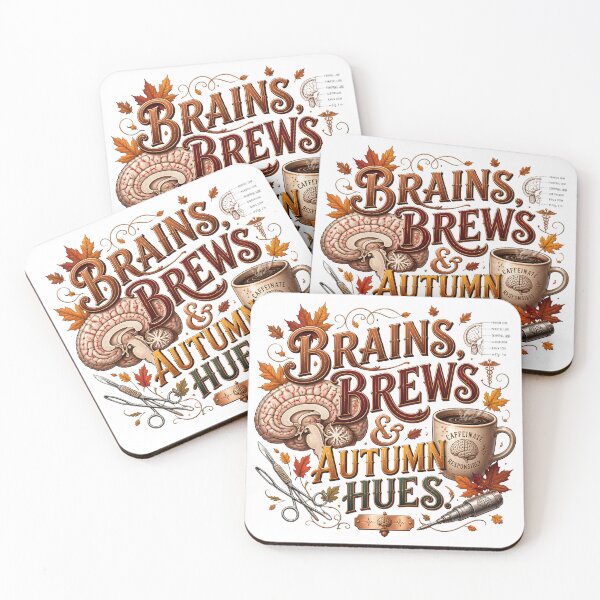Item preview, Neurosurgeon Brains Brews and Autumn Hues – Funny Fall Neurosurgery Coffee Design designed and sold by CuteDesignables.
