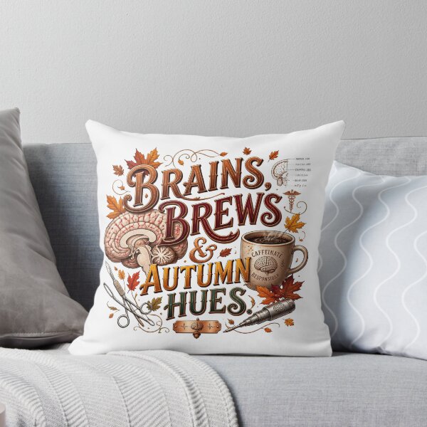 Item preview, Neurosurgeon Brains Brews and Autumn Hues – Funny Fall Neurosurgery Coffee Design designed and sold by CuteDesignables.