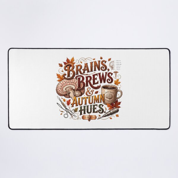Item preview, Neurosurgeon Brains Brews and Autumn Hues – Funny Fall Neurosurgery Coffee Design designed and sold by CuteDesignables.