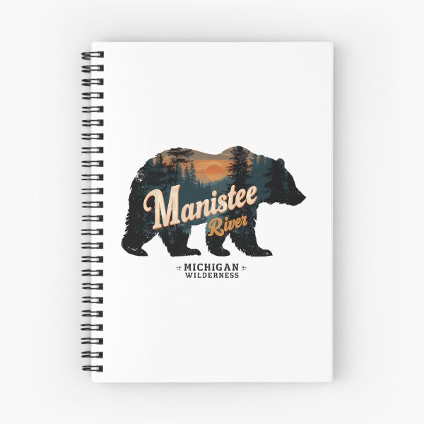 Item preview, Manistee River Michigan Wilderness Bear Nature Outdoors Explorer designed and sold by SharkCoDesigns.