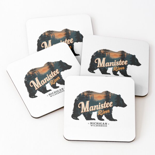 Item preview, Manistee River Michigan Wilderness Bear Nature Outdoors Explorer designed and sold by SharkCoDesigns.