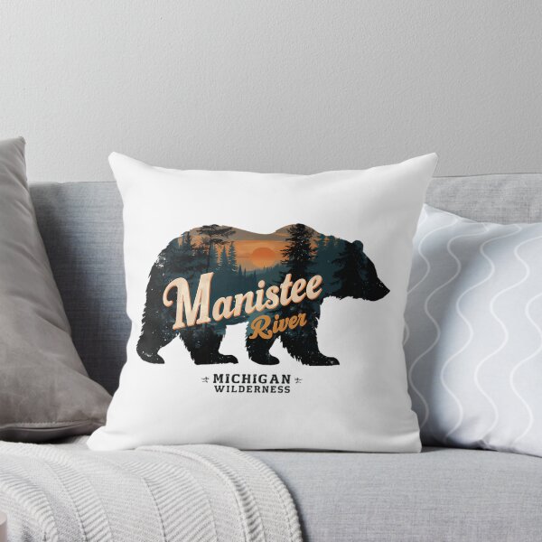Item preview, Manistee River Michigan Wilderness Bear Nature Outdoors Explorer designed and sold by SharkCoDesigns.
