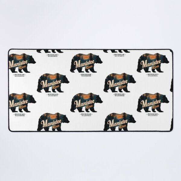 Item preview, Manistee River Michigan Wilderness Bear Nature Outdoors Explorer designed and sold by SharkCoDesigns.