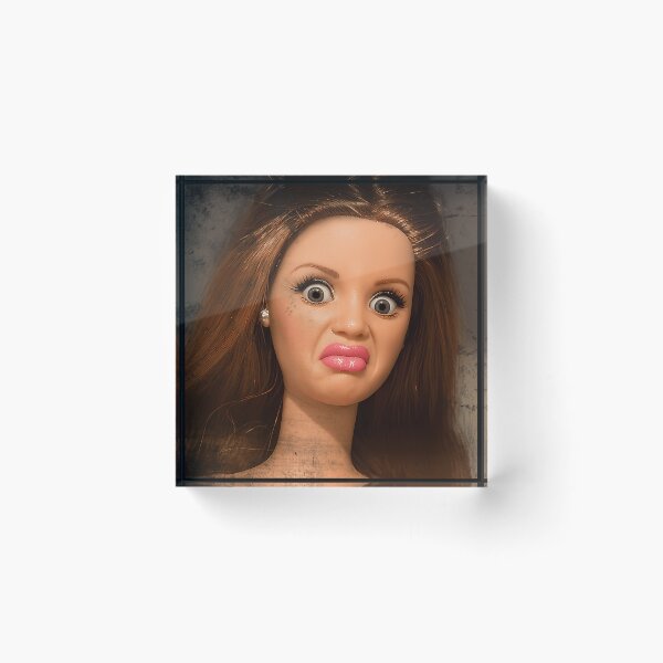 Item preview, Disgusted Doll Meme Face  Funny Retro Doll Reaction designed and sold by 47monkeys.