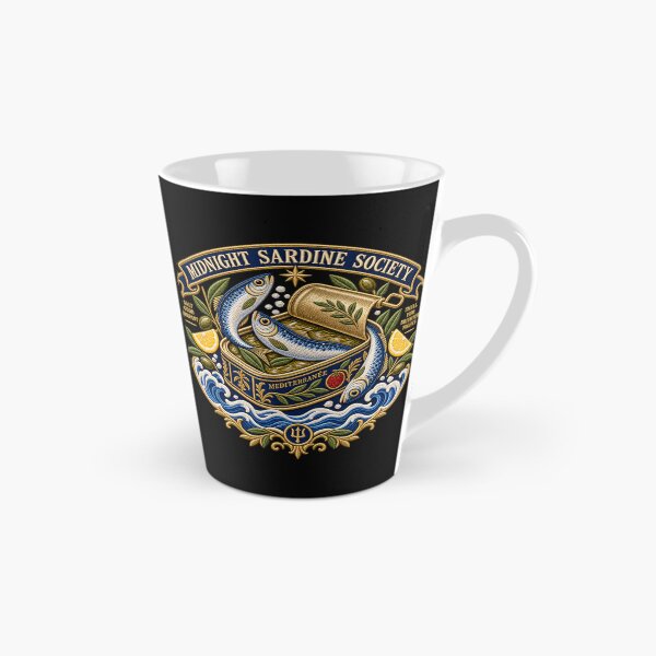 Item preview, Vintage Sardine Embroidery – Midnight Sardine Society Mediterranean Food Art designed and sold by Emoji Emblems.