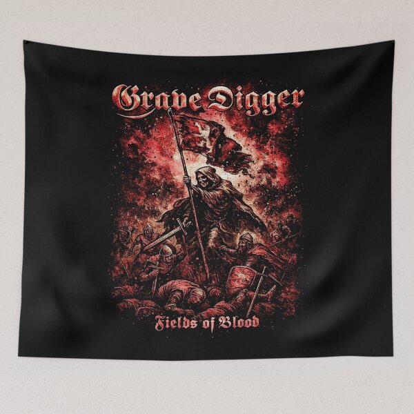 Item preview, Heavy Metal Medieval Warrior Grave Digger Fields of Blood Artwork designed and sold by kurgelhipo.