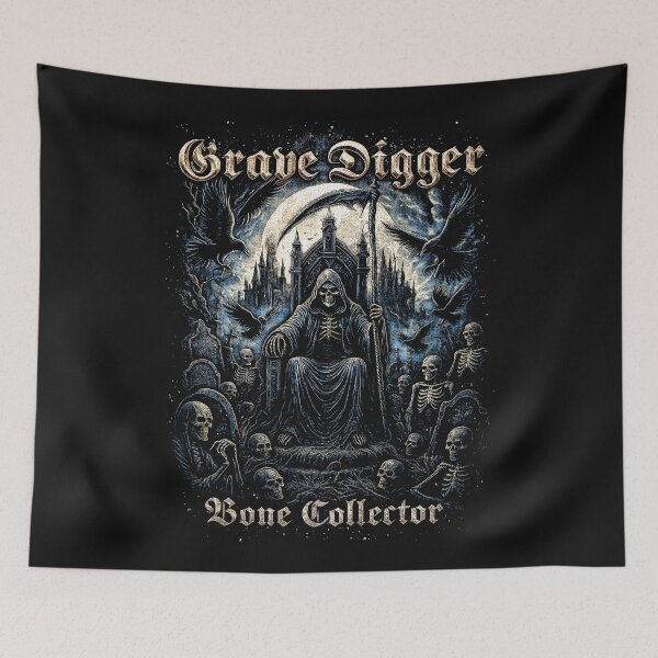 Item preview, Heavy Metal Gothic Skeleton Grave Digger Bone Collector  Artwork designed and sold by kurgelhipo.