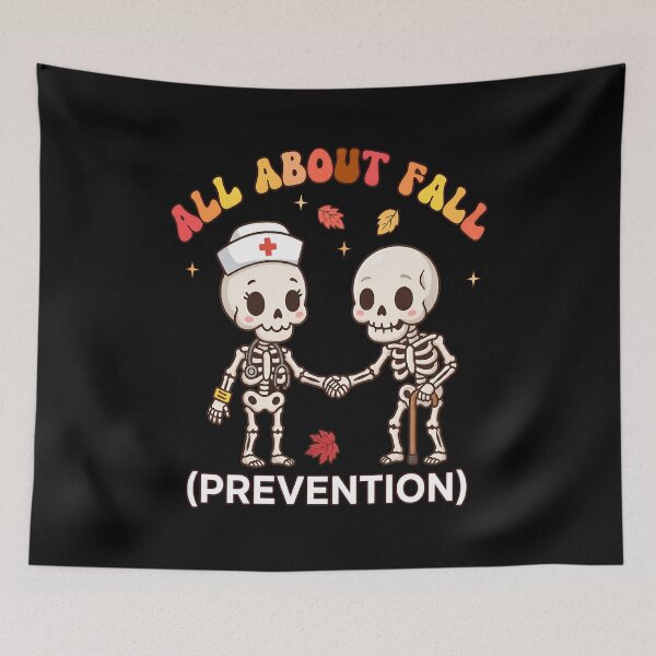 Item preview, All About Fall Prevention Cute Skeleton Nurse designed and sold by SoyLamderma.