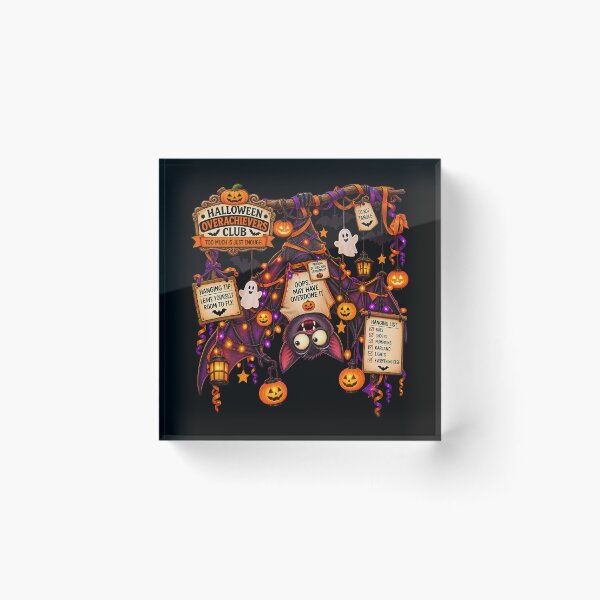 Item preview, ⚡HALLOWEEN OVERACHIEVERS CLUB - Bertie Bat's Hanging Decorations Department - dark version designed and sold by WheelieGdArt.