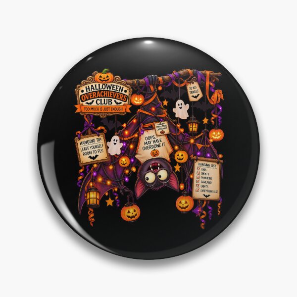 Item preview, ⚡HALLOWEEN OVERACHIEVERS CLUB - Bertie Bat's Hanging Decorations Department - dark version designed and sold by WheelieGdArt.