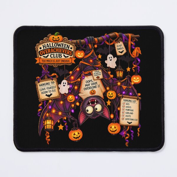 Item preview, ⚡HALLOWEEN OVERACHIEVERS CLUB - Bertie Bat's Hanging Decorations Department - dark version designed and sold by WheelieGdArt.