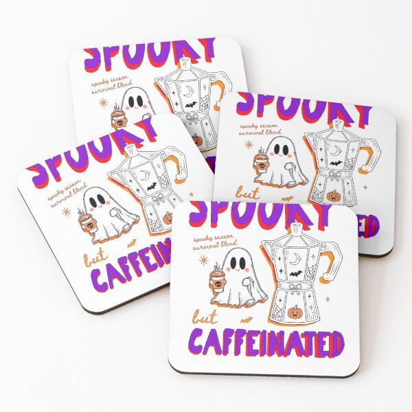 Item preview,  Spooky But Caffeinated | Funny Halloween Coffee Lover Ghost Aesthetic designed and sold by inkfluenceart.