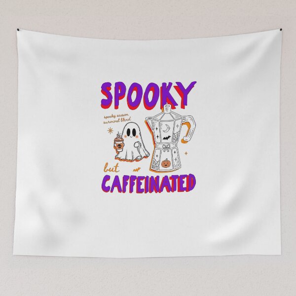 Item preview,  Spooky But Caffeinated | Funny Halloween Coffee Lover Ghost Aesthetic designed and sold by inkfluenceart.