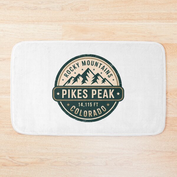 Aperçu de l'œuvre Insigne du sommet de Pikes Peak, Colorado, design vintage de montagne créée et vendue par SharkCoDesigns.