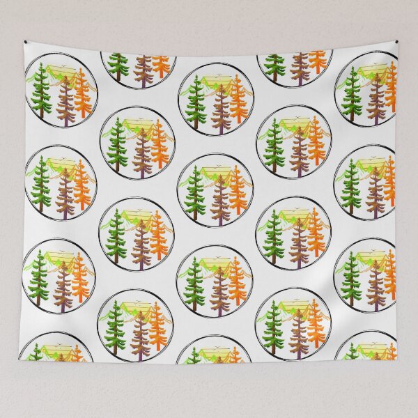 Item preview, Premium Retro Pine Forest  Mountain Sunset - Unique Gift For Adventurers designed and sold by SharkCoDesigns.