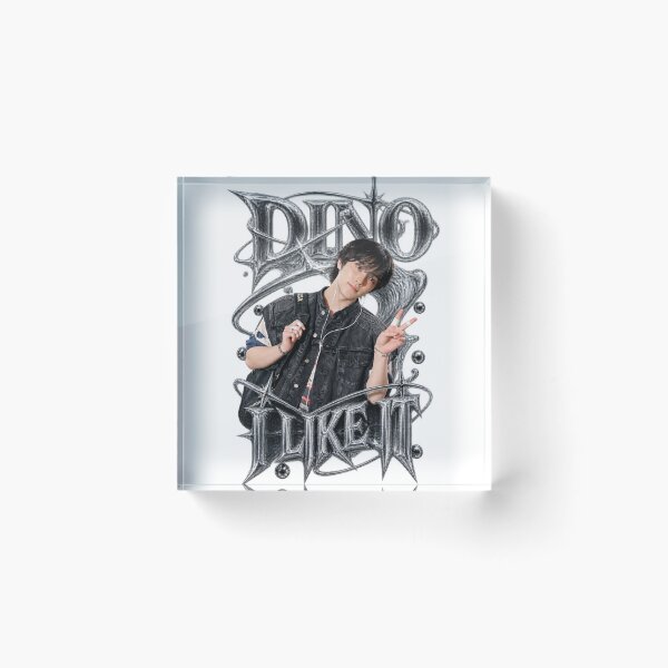 Item preview, DINO I LIKE IT SEVENTEEN Monochrome Grunge Idol Poster Artwork designed and sold by Valeree Store.